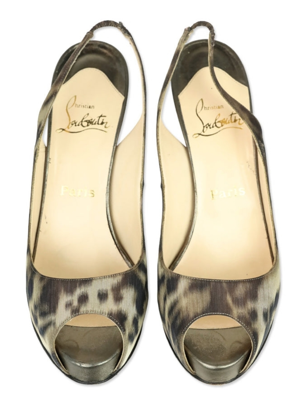 Christian Louboutin Leopard Print Slingback Pumps with Red Sole!!
